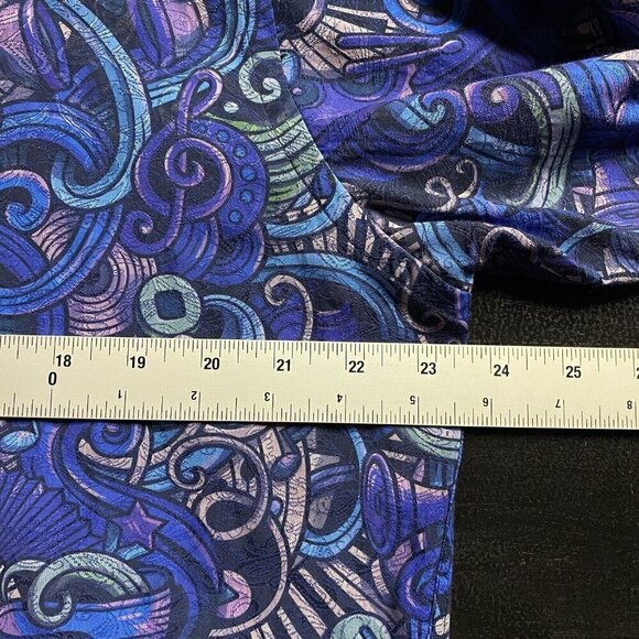 Gene Hiller Shirt Musical Eclectic Printed Jazz Musician Blue Colorful Sz Large - Picture 11 of 13